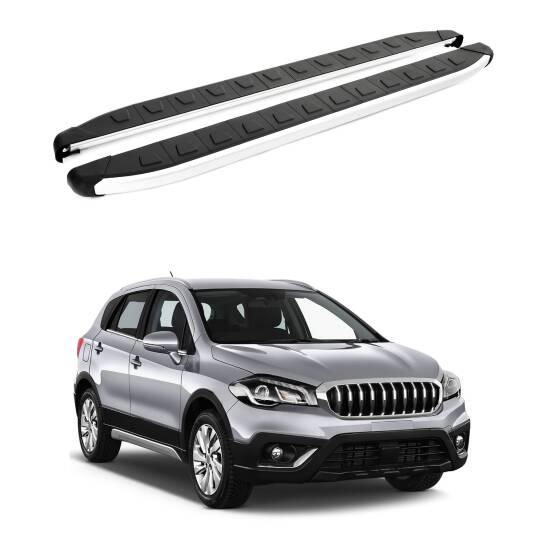TURTLE Fits Suzuki Sx4 S-Cross 2014-2021 Side Step Alyans Silver