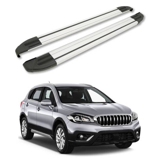 TURTLE Fits Suzuki Sx4 S-Cross 2014-2021 Side Step Brillant Silver