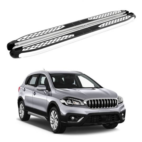 TURTLE Fits Suzuki Sx4 S-Cross 2014-2021 Side Step Plus Silver