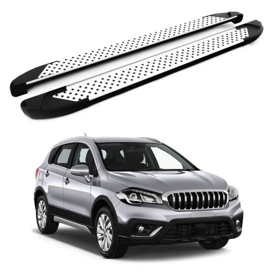 TURTLE Fits Suzuki Sx4 S-Cross 2014-2021 Side Step Sapphire V1 Silver