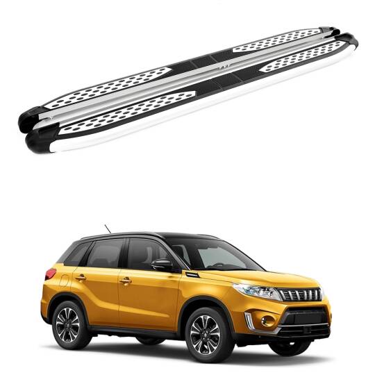 TURTLE Fits Suzuki Vitara (Ly) 2015-2025 Side Step Plus Silver