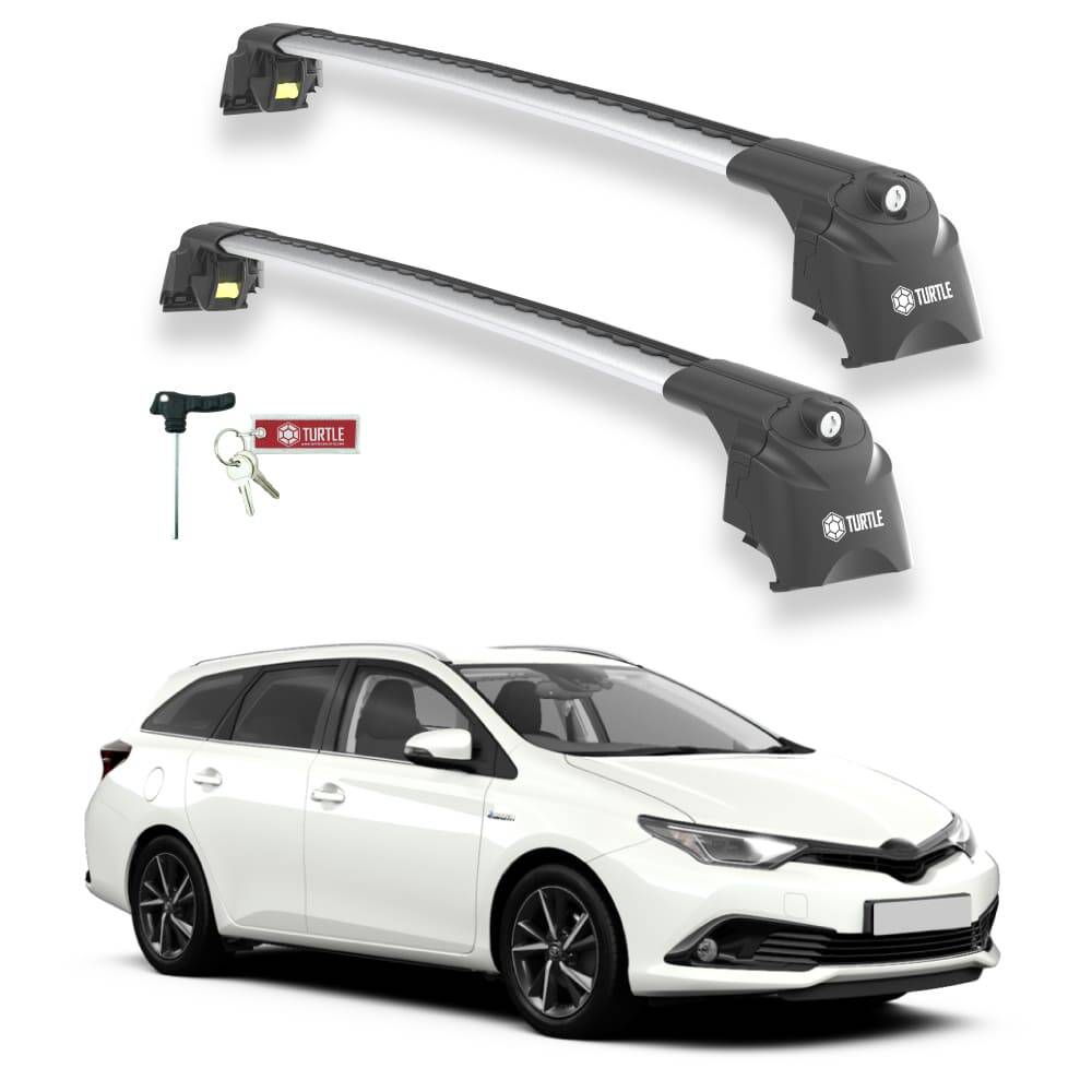 TURTLE Fits Toyota Auris Tourmalineing Sports (E180) 2012-2018 Roof Rack Air2 Silver - 1