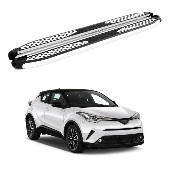 TURTLE Fits Toyota C-Hr (Ax10/Ax50) 2017-2025 Side Step Plus Silver