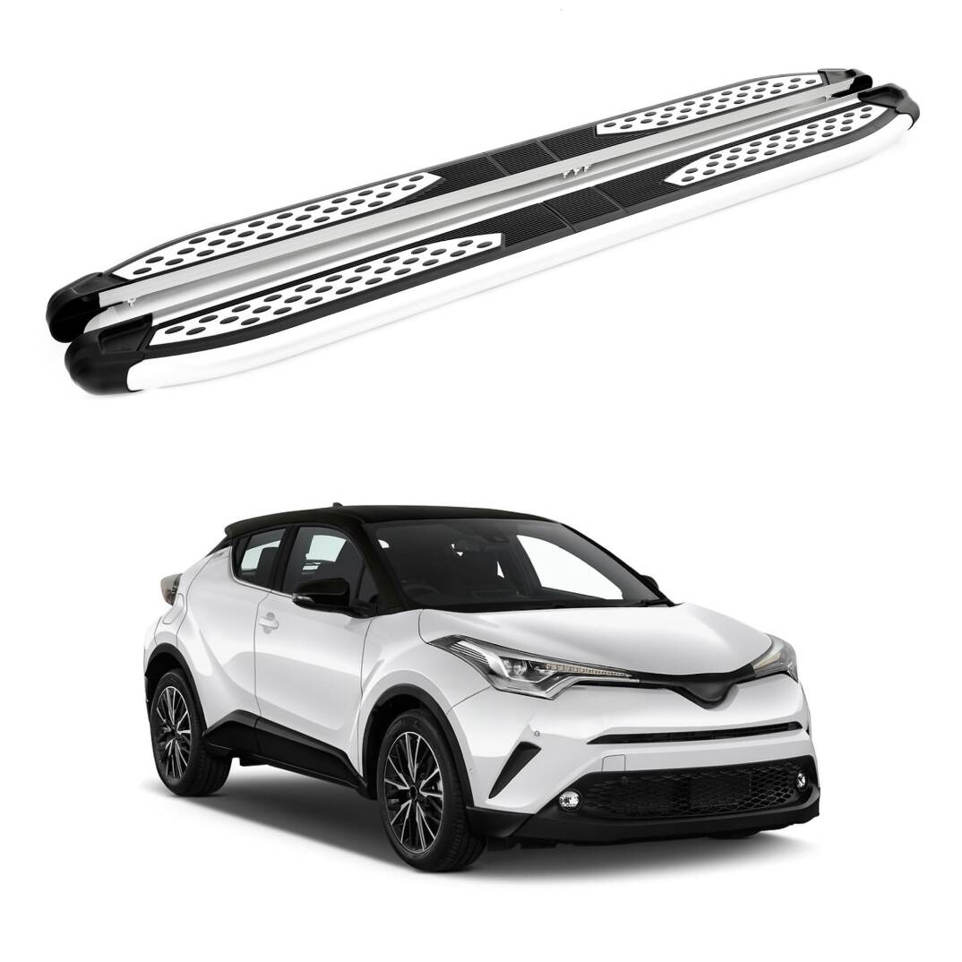 TURTLE Fits Toyota C-Hr (Ax10/Ax50) 2017-2025 Side Step Plus Silver - 1