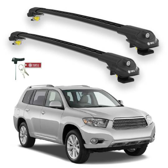 TURTLE Fits Toyota Highlander (Xu40) 2008-2013 Roof Rack Air1 Black