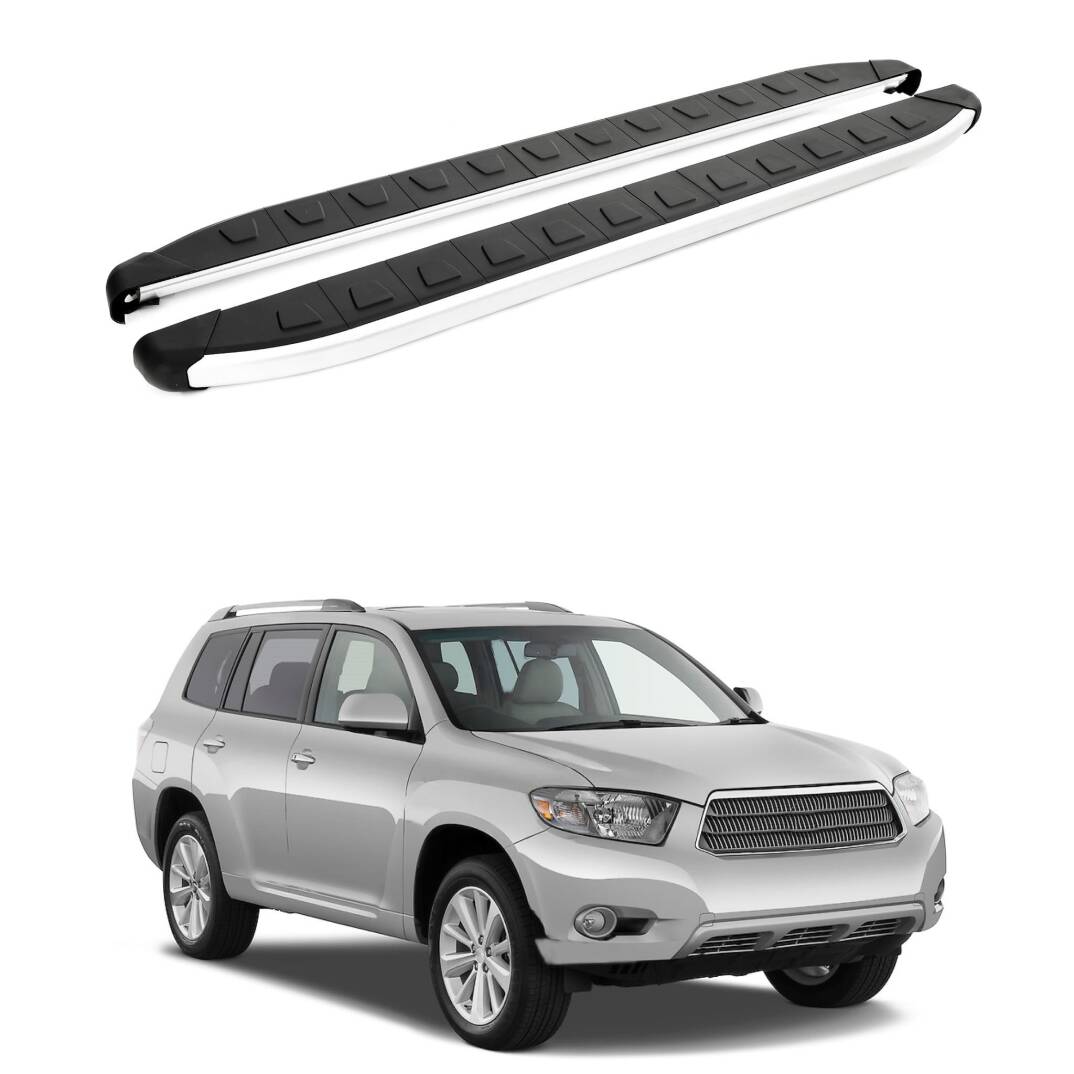 TURTLE Fits Toyota Highlander (Xu40) 2008-2013 Side Step Alyans Silver - 1