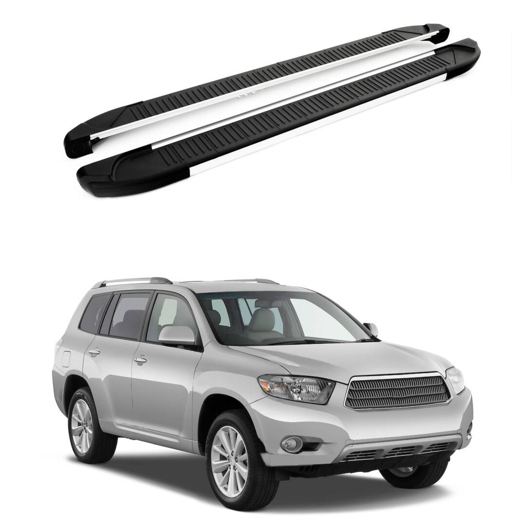 TURTLE Fits Toyota Highlander (Xu40) 2008-2013 Side Step Another Silver - 1