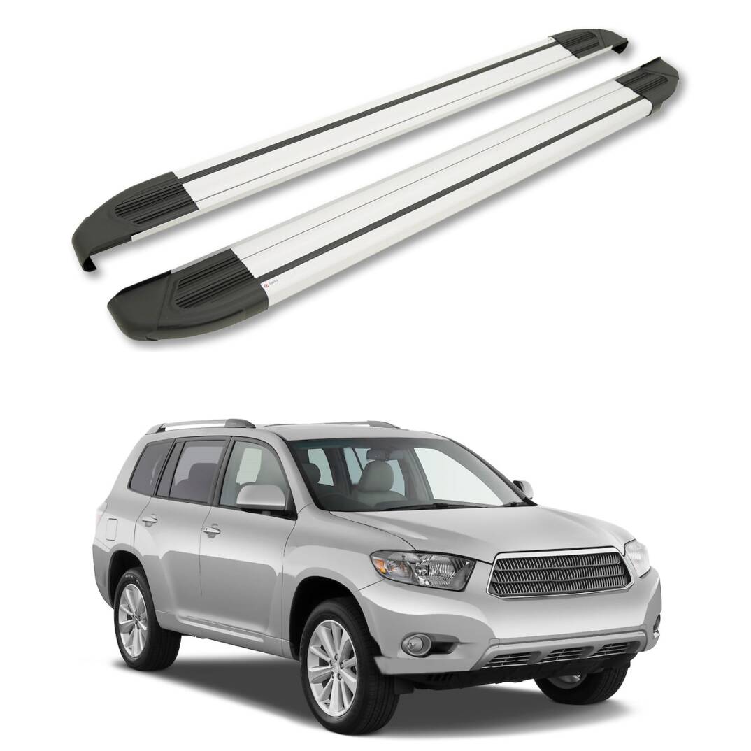 TURTLE Fits Toyota Highlander (Xu40) 2008-2013 Side Step Brillant Silver - 1
