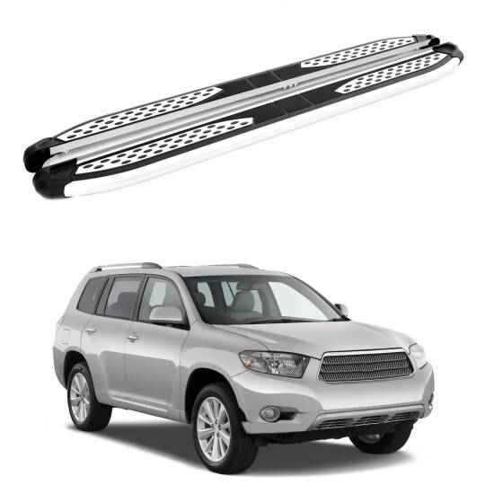 TURTLE Fits Toyota Highlander (Xu40) 2008-2013 Side Step Plus Silver