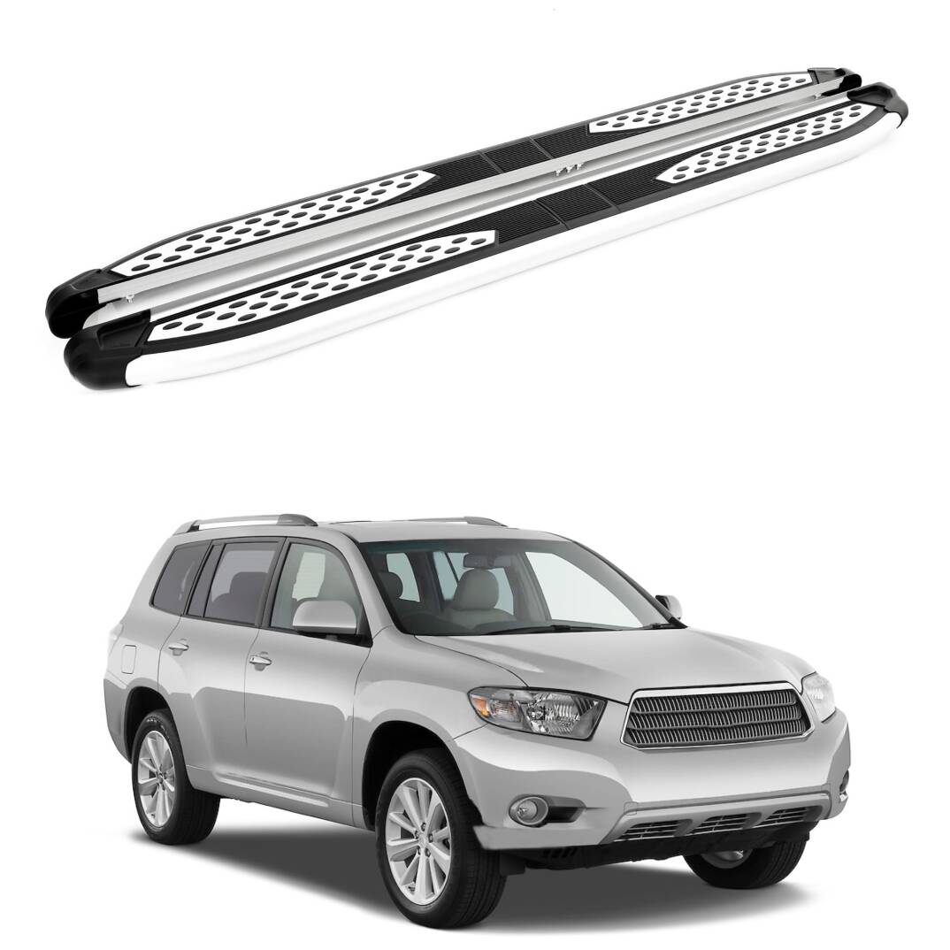 TURTLE Fits Toyota Highlander (Xu40) 2008-2013 Side Step Plus Silver - 1