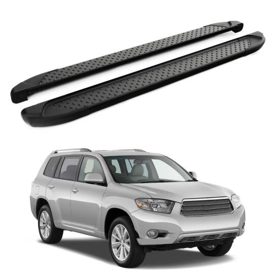 TURTLE Fits Toyota Highlander (Xu40) 2008-2013 Side Step Sapphire V1 Black