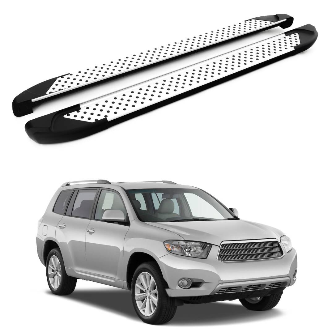 TURTLE Fits Toyota Highlander (Xu40) 2008-2013 Side Step Sapphire V1 Silver - 1