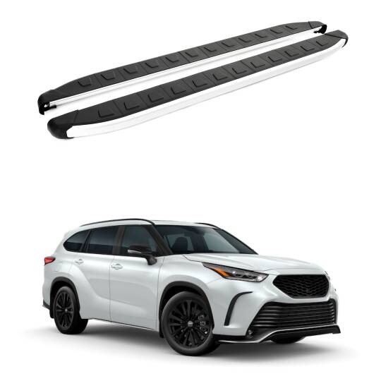 TURTLE Fits Toyota Highlander (Xu50) 2014-2019 Side Step Alyans Silver