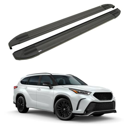 TURTLE Fits Toyota Highlander (Xu50) 2014-2019 Side Step Brillant Black