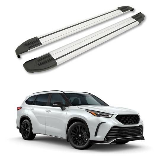TURTLE Fits Toyota Highlander (Xu50) 2014-2019 Side Step Brillant Silver