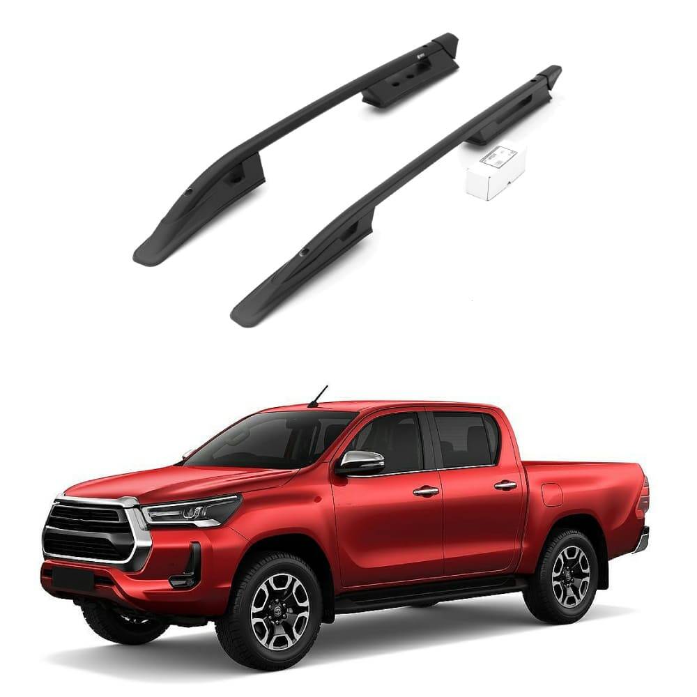 TURTLE Fits Toyota Hilux 2005-2014 Roof Rail Falcon Black - 1