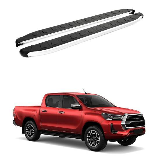 TURTLE Fits Toyota Hilux Revo 2015-2025 Side Step Alyans Silver