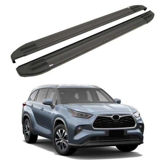 TURTLE Fits Toyota Kluger (Xu50) 2014-2019 Side Step Brillant Black
