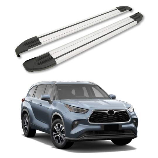 TURTLE Fits Toyota Kluger (Xu50) 2014-2019 Side Step Brillant Silver
