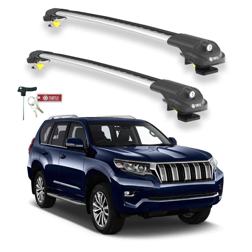TURTLE Fits Toyota Land Cruiser (J200) 2008-2021 Roof Rack Air1 Silver - 1
