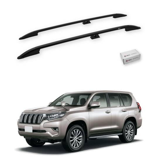 TURTLE Fits Toyota Land Cruiser Prado (J150) 2010-2023 Roof Rail Crown Black