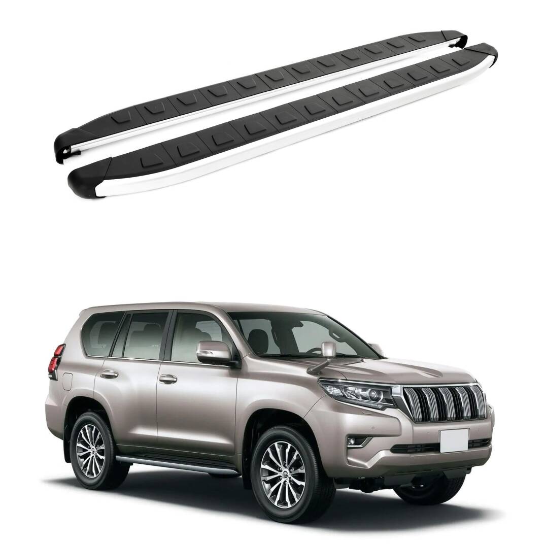 TURTLE Fits Toyota Land Cruiser Prado (J150) 2010-2023 Side Step Alyans Silver - 1