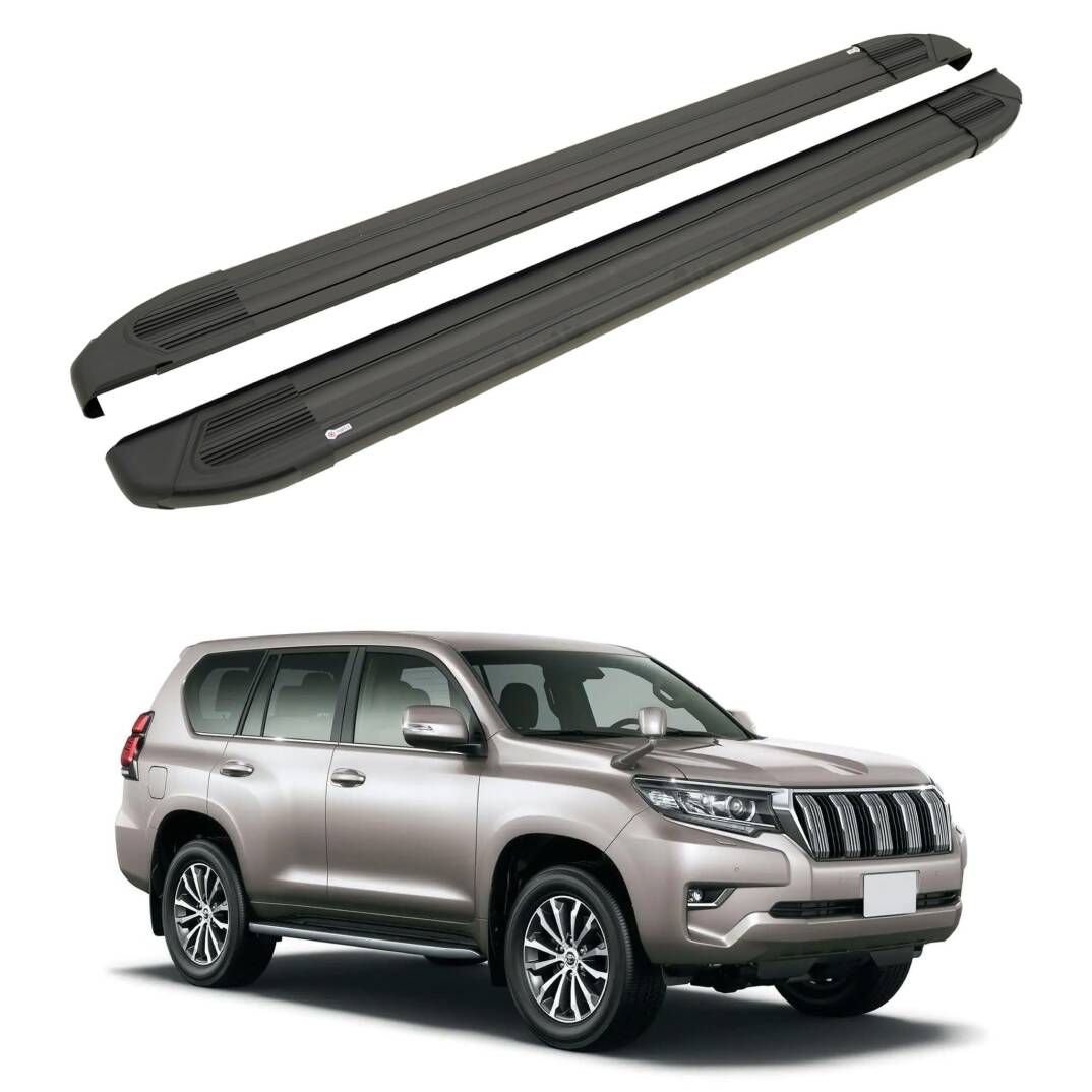 TURTLE Fits Toyota Land Cruiser Prado (J150) 2010-2023 Side Step Brillant Black - 1