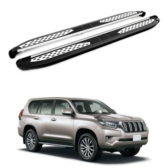 TURTLE Fits Toyota Land Cruiser Prado (J150) 2010-2023 Side Step Plus Black