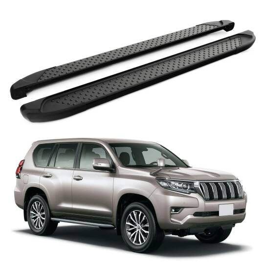 TURTLE Fits Toyota Land Cruiser Prado (J150) 2010-2023 Side Step Sapphire V1 Black