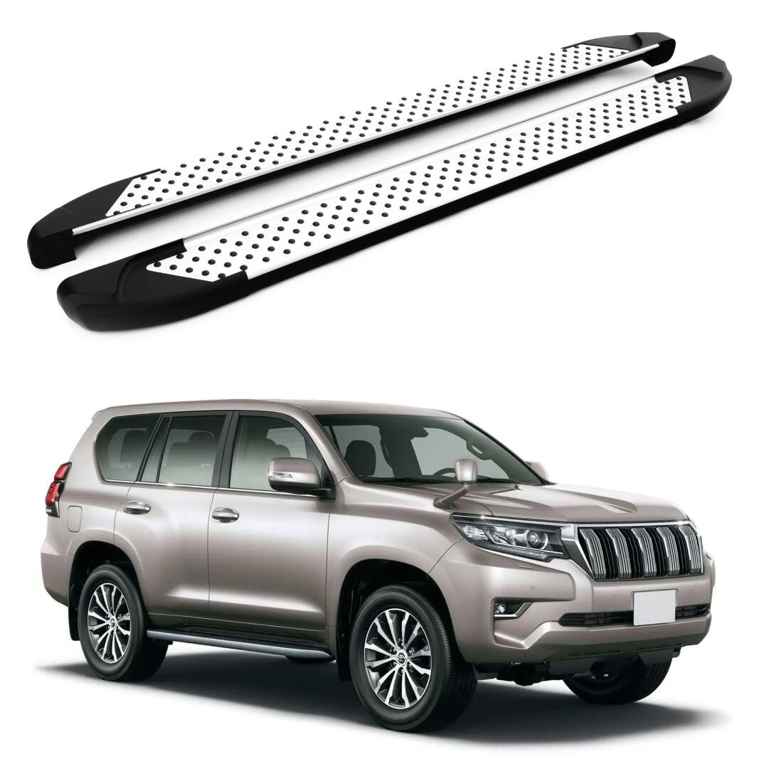 TURTLE Fits Toyota Land Cruiser Prado (J150) 2010-2023 Side Step Sapphire V1 Silver - 1