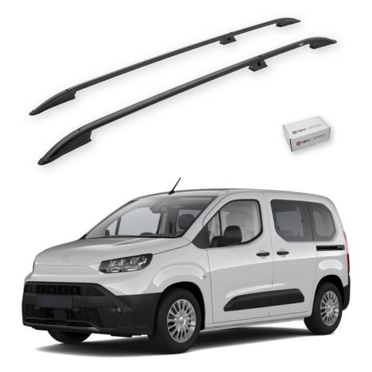 TURTLE Fits Toyota Proace City 2019-2025 / Lwb Roof Rail Crown Black