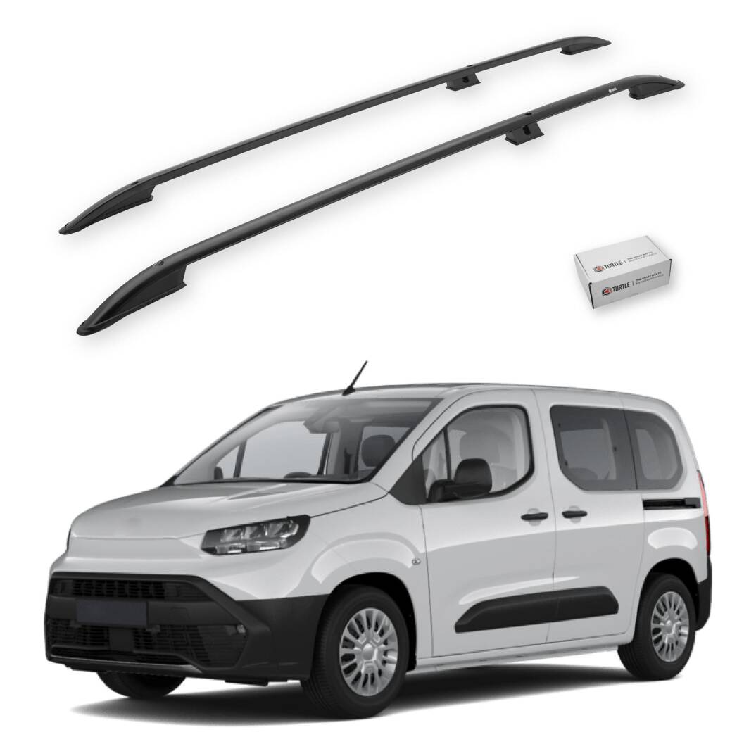 TURTLE Fits Toyota Proace City 2019-2025 / Lwb Roof Rail Crown Black - 1