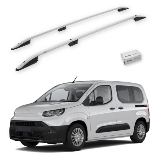 TURTLE Fits Toyota Proace City 2019-2025 / Lwb Roof Rail Crown Silver