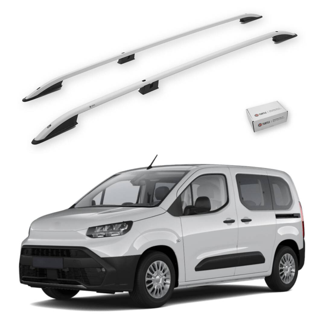 TURTLE Fits Toyota Proace City 2019-2025 / Lwb Roof Rail Crown Silver - 1