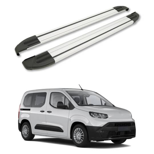 TURTLE Fits Toyota Proace City 2019-2025 / Lwb Side Step Brillant Silver