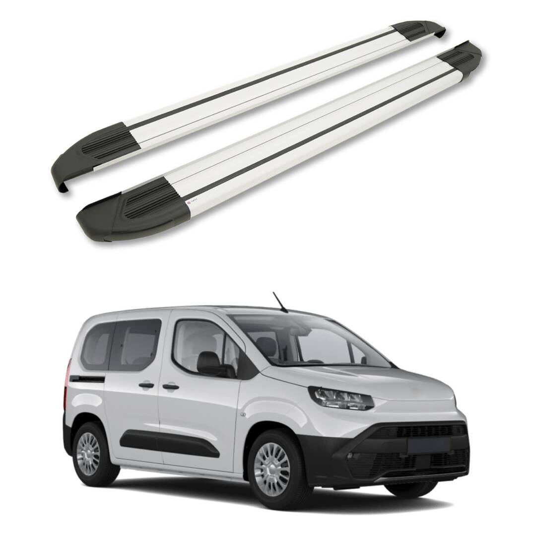 TURTLE Fits Toyota Proace City 2019-2025 / Lwb Side Step Brillant Silver - 1