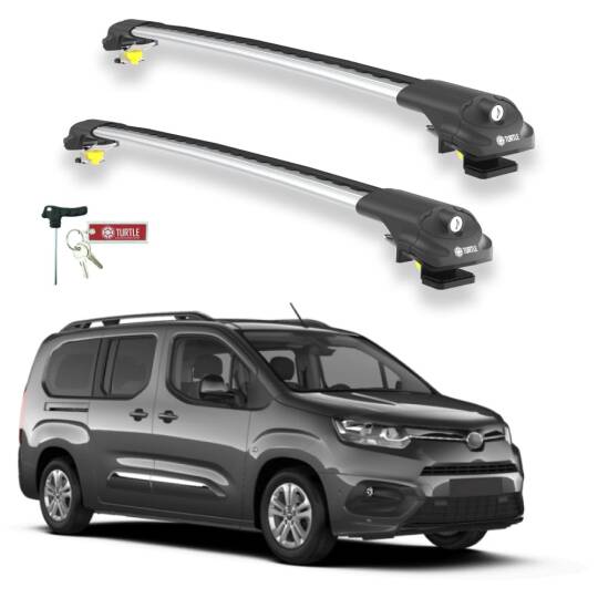 TURTLE Fits Toyota Proace City 2019-2025 Roof Rack Air1 Silver