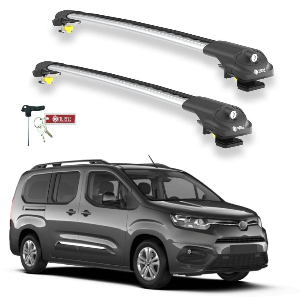 TURTLE Fits Toyota Proace City 2019-2025 Roof Rack Air1 Silver - 1