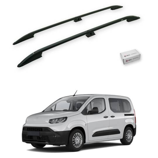 TURTLE Fits Toyota Proace City 2019-2025 / Swb Roof Rail Crown Black