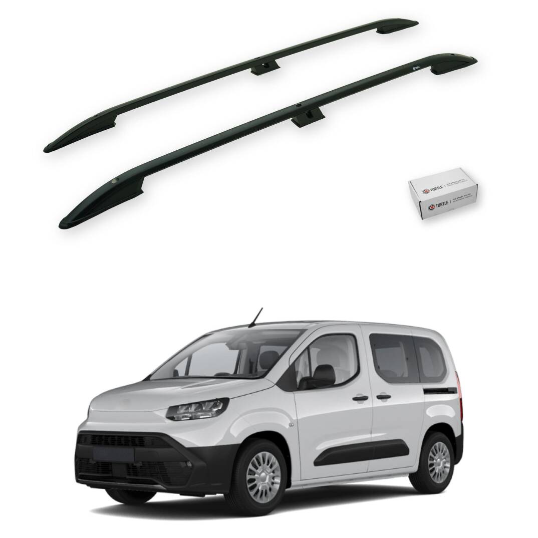 TURTLE Fits Toyota Proace City 2019-2025 / Swb Roof Rail Crown Black - 1