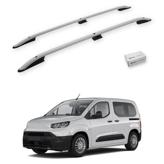 TURTLE Fits Toyota Proace City 2019-2025 / Swb Roof Rail Crown Silver
