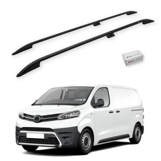 TURTLE Fits Toyota Proace (Mk2) 2013-2016 / Lwb Roof Rail Crown Black