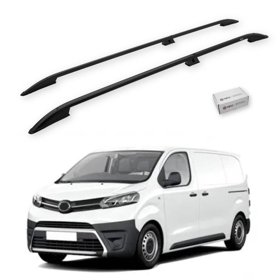 TURTLE Fits Toyota Proace (Mk2) 2013-2016 / Lwb Roof Rail Crown Black - 1