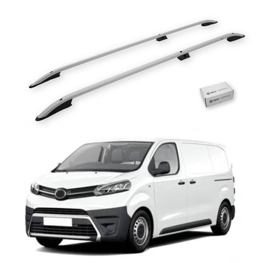 TURTLE Fits Toyota Proace (Mk2) 2013-2016 / Lwb Roof Rail Crown Silver - 1