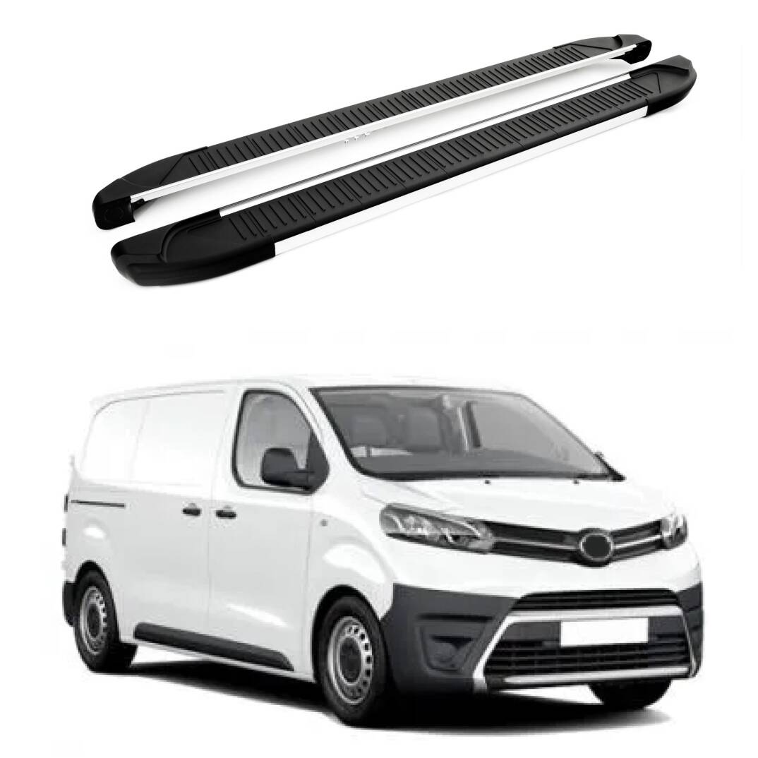 TURTLE Fits Toyota Proace (Mk2) 2013-2016 / Lwb Side Step Another Silver - 1