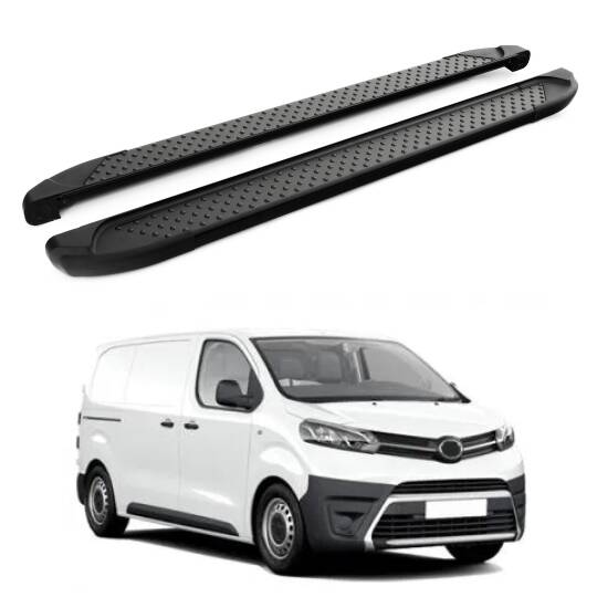 TURTLE Fits Toyota Proace (Mk2) 2013-2016 / Mwb Side Step Sapphire V1 Black