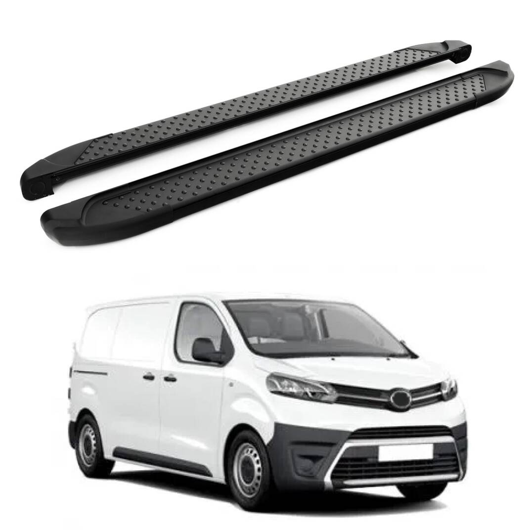 TURTLE Fits Toyota Proace (Mk2) 2013-2016 / Mwb Side Step Sapphire V1 Black - 1