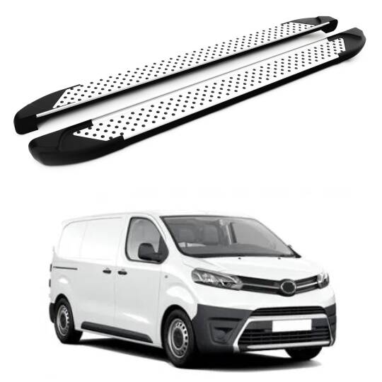 TURTLE Fits Toyota Proace (Mk2) 2013-2016 / Mwb Side Step Sapphire V1 Silver