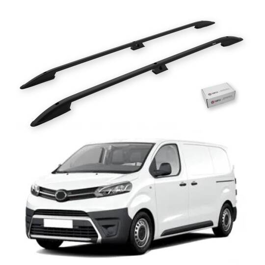TURTLE Fits Toyota Proace (Mk2) 2013-2016 / Swb Roof Rail Crown Black