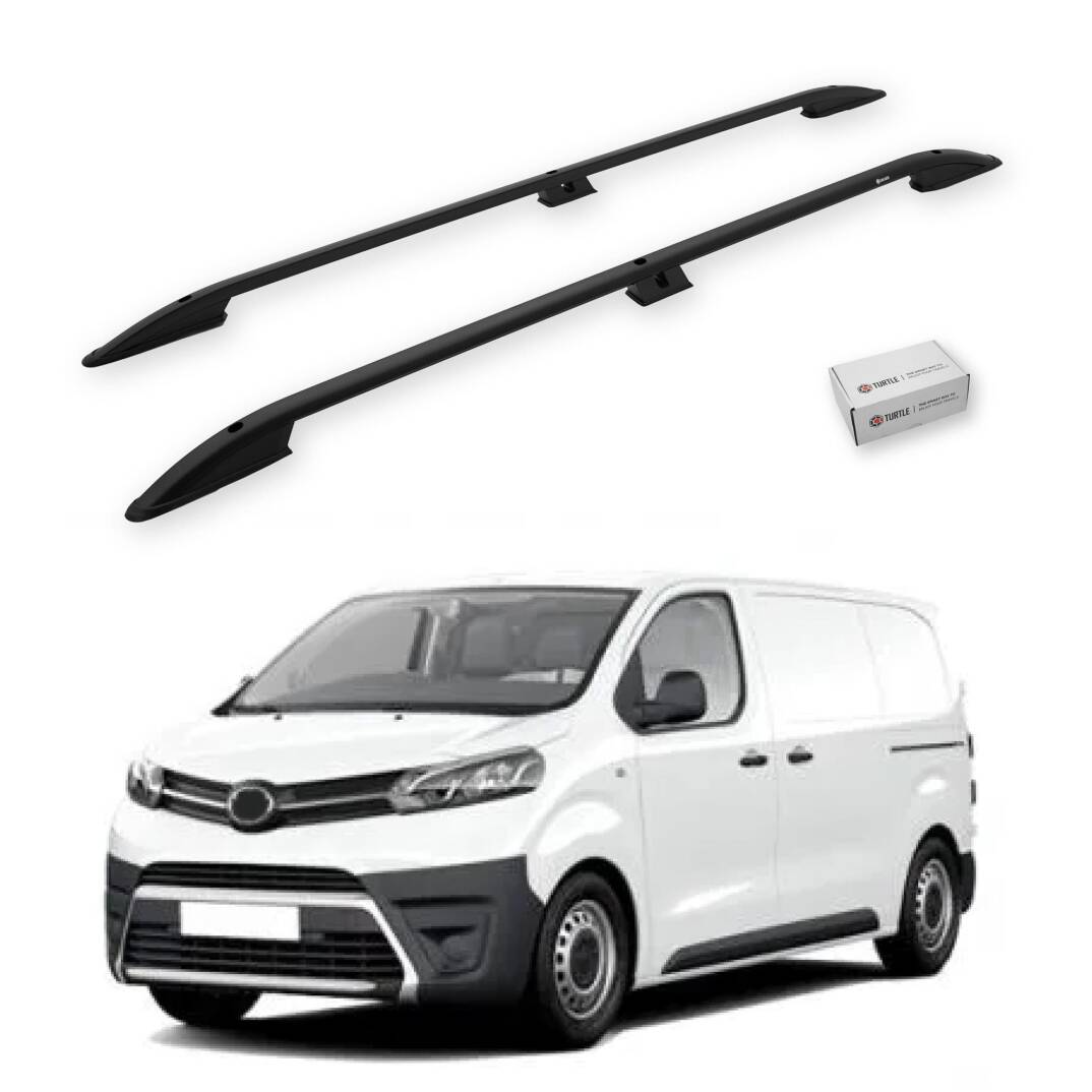 TURTLE Fits Toyota Proace (Mk2) 2013-2016 / Swb Roof Rail Crown Black - 1